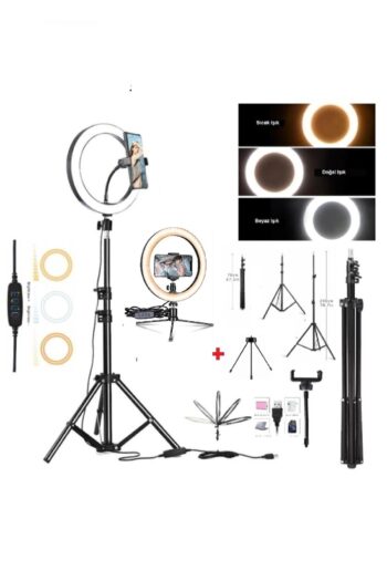 EN SİGA Ring Light Youtuber Tiktok Çekim Telefon Tutucu Makyaj Işığı 10 Inç +2.1 Mt Tripod+ Masa Ayaklı