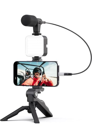 Wevox Ayarlanabilir Vlog Kiti Tripodlu Mikrofonlu Led Işıklı Selfie Video Kit Kumandalı Telefon Tutucu