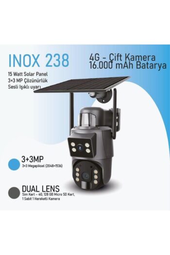 inox 3+3 Megapiksel Dual Lens 4G Solar Sim Kartlı IP Kamera