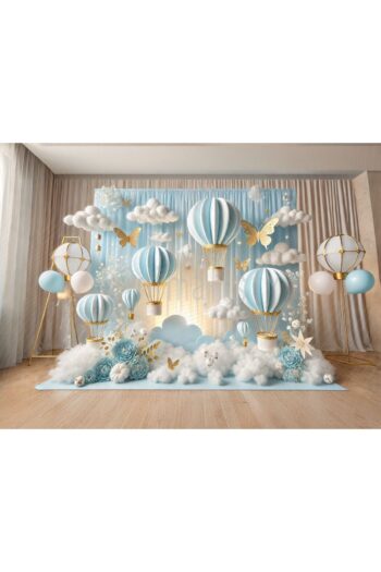 Minimalisfy Gökyüzü ve Balon Temalı 200x150cm Arka Plan Stüdyo Fonu