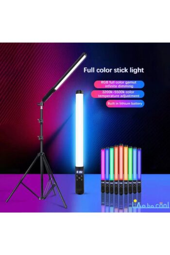 post alley Şarjlı RGB 1 Ad 2+1 mt tripodlu Fotoğrafçılık Işık Çubuğu Aydınlatma Ledi Canlı Video Çekimi Işığı
