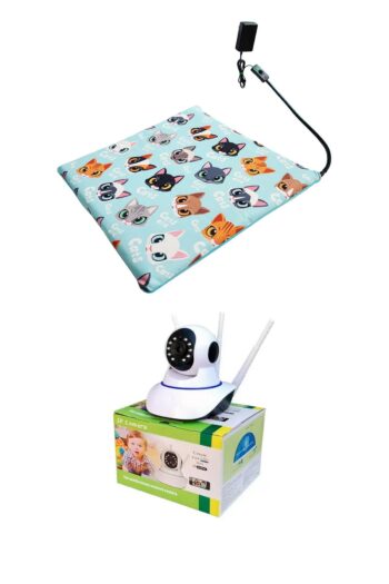 Powertec Evcil Hayvan Izleme Güvenlik Kamerası Ve Kedi Köpek Isıtıcı Minder Set 45cmx45cmx5cm