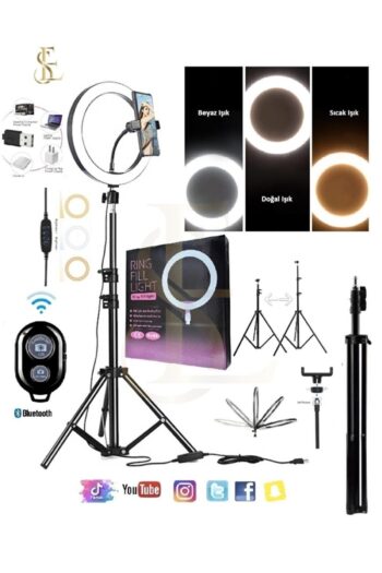 EN SİGA Bluetooth Kumandalı Ring Light Youtuber Tiktok Çekim Makyaj Işığı 14 Inç 2.1 Mt Tripod