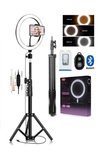 post alley Ring Light Bt Kumandalı Adaptörlü Youtuber Tiktok Çekim Tripod Makyaj Işığı 10"inç 2.1 Mt Tripod