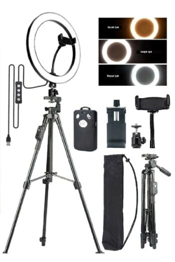 post alley Tripodlu Selfie Işığı Ring Light 10 Inç Led Işıklı Halka Bluetooth Kumandalı Youtuber Tiktok