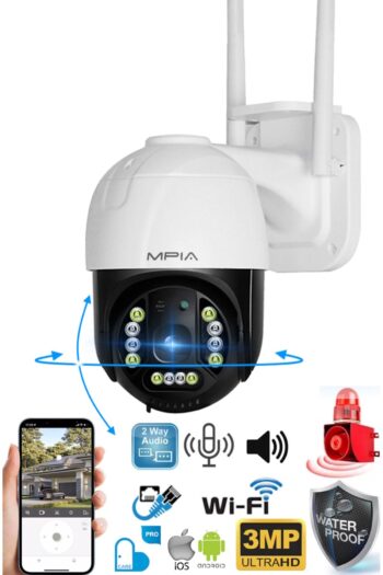Ventus 360 Dönebilen Kablosuz Wifi Ip Kamera Speed Dome 1080p Fullhd Gece Görüşlü Hareketli Dış Mekan Sesli