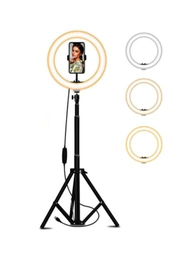 Coverzone LED Işıklı Halka 14 Inch Selfie yayıncı makyaj Işığı 210 cm Tripod