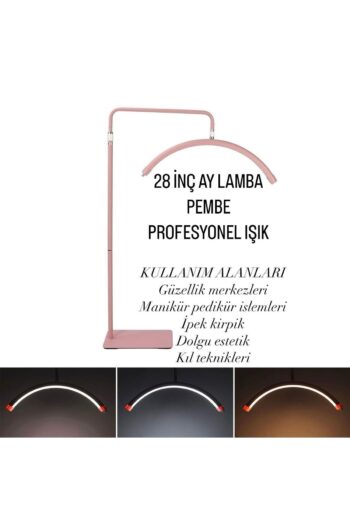 SMAYLİNG Ay Lamba Profesyonel Işık Makeup Klinik Çekim Işığı Ipek Kirpik Estetisyen Tatto Işığı 28 Inç PEMBE