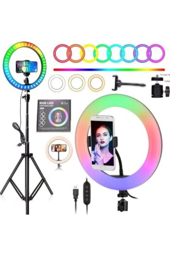 Voground Mj26 10inç Rgb Led Make Up Selfie Işığı Tripot Youtuber Makyaj Güzellik Merkezi Ve Adaptör