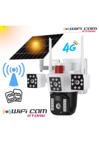WİFİCAM Çift Kameralı Solar Panelli Sim Kart 4g Güneş Enerjili Kamera Exra LED Aydınlatmalı