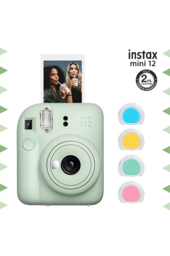 Fujifilm Instax mini 12 Yeşil Fotoğraf Makinesi ve 4'lü Renkli Lens Seti