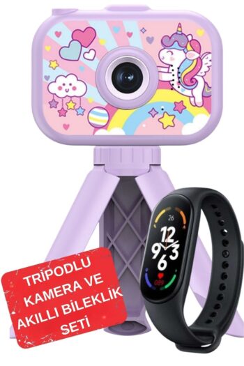 Zineets Tripodlu Mini 1080p Hd Çocuk Kamera Ve Akıllı Bileklik Seti Dijital Fotoğraf Makinesi