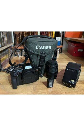 tayfuntufan antika koleksiyon canon eos 620 sıfır ayarında sorunsuz filmli fotoğraf makinesi flaşı ve çantasıyla - pili bitiktir