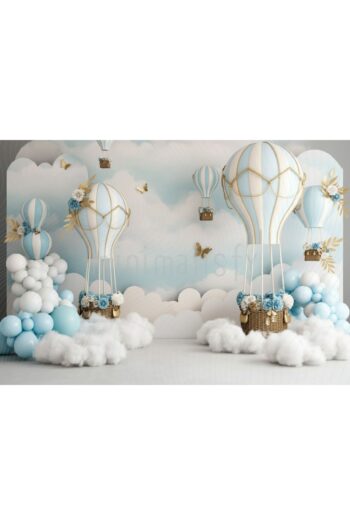 Minimalisfy Gökyüzünde Masalsı Balonlar ile 200x150cm Arka Plan Stüdyo Fonu