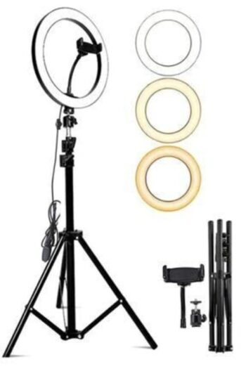 Syrox Youtuber Led Işıklı Tripod Selfie Makyaj Işığı Sürekli Ring Light 10 Inç Halka Dz66