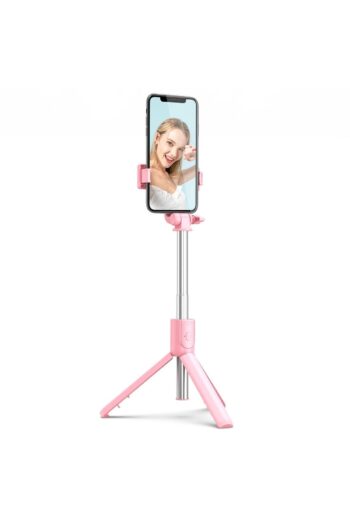 gaman Mini Tripod Bluetooth Kumandalı Kablosuz Selfie Çubuğu Pembe Katlanabilir