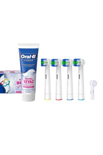 Oral-B Diş Fırçası Için 4 Adet Muadil Yedek Başlık - Diş Macunu - 1 Adet Kapak (STAND YOK)