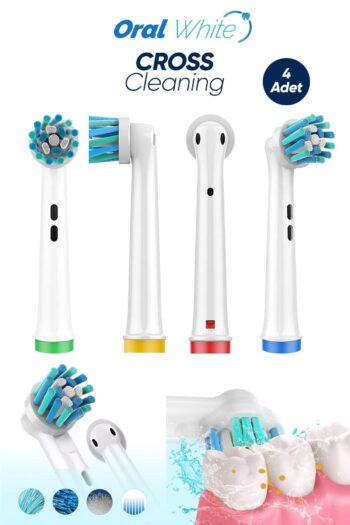 Oral White Cross Cleaning Çapraz Kıl Teknolojisi Oral-b Uyumlu 4 Adet Yedek başlık