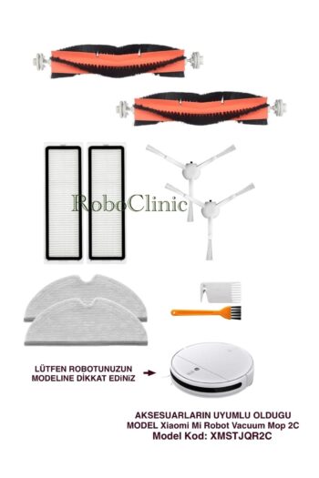 Roboclinic Xiaomi Mi Robot Vacuum Mop 2C (Model Kod: XMSTJQR2C) Uyumlu Fırça,Filtre,Mop Set-10 Parça