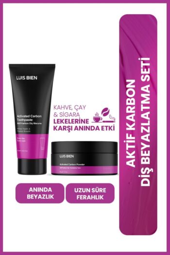 Luis Bien Diş Beyazlatma Seti | Aktif Karbonlu | Diş macunu 75ml + Diş Tozu 50gr