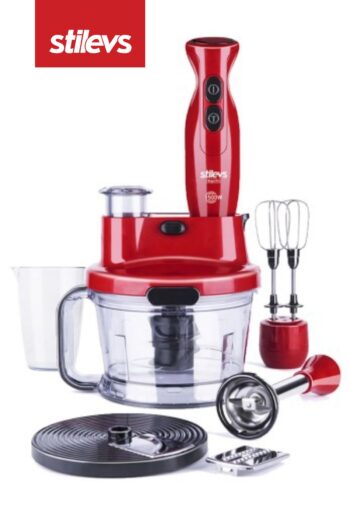 Stilevs Mago Pro El Blender Seti Kırmızı&Siyah