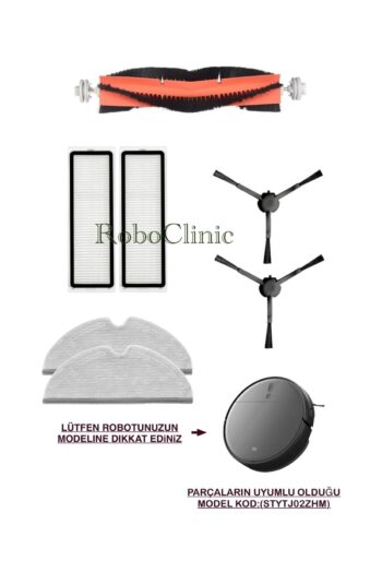 Roboclinic Xiaomi Mop 2 Pro 3d (DIKKAT:KAMERALI-PLUS GLOBAL)uyumlu Yedek Firça Hepa Filtre Mop Seti-7 Parça