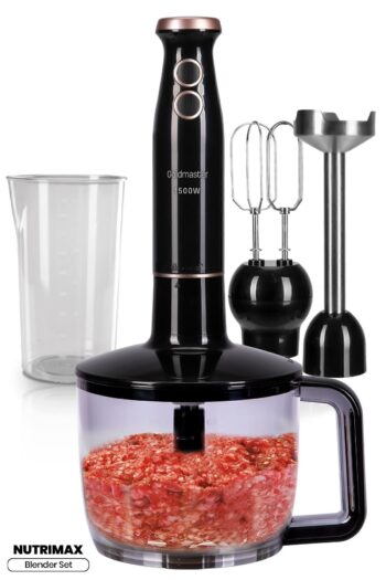 GoldMaster Nutrimax 1.5 Litre Geniş Hazneli 1500 Watt Paslanmaz Çelik Ölçüm Kaplı 3in1 Multi Blender Set