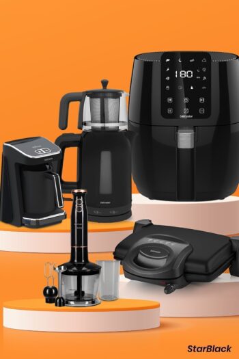 GoldMaster Starblack 21 Parça Airfryer Sıcak Hava Fritöz Avantajlı Elektronik Evlilik Paketi Mutfak Çeyiz Seti