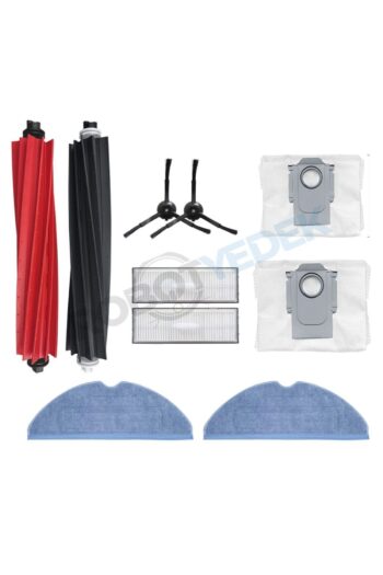 robotyedek Roborock S8 Plus, S8 Pro Ultra Uyumlu Yedek Fırça Hepa Filtre Toz Torba Mop Seti-10 Parça