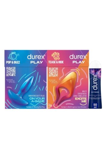 Durex Titreşimli Anal Plug Tıkaç + Çoklu Titreşimli Erojen Bölge Uyarıcı+ Extreme Kayganlaştırıcı Jel 50ml