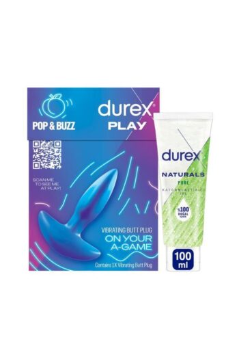 Durex Titreşimli Anal Plug Tıkaç, Silikon 8 cm + Naturals Pure Kayganlaştırıcı Jel 100 ml, Fırsat Paketi
