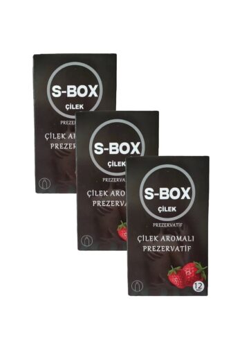 S-Box Çilek Prezervatif 12 Li Çilek Aromalı 3'lü