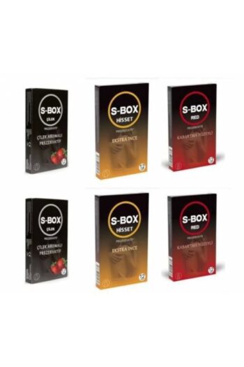 S-Box Prezervatif Seti Çilek 24 Lü + Hisset 24 Lü + Red Kabartmalı 24 Lü