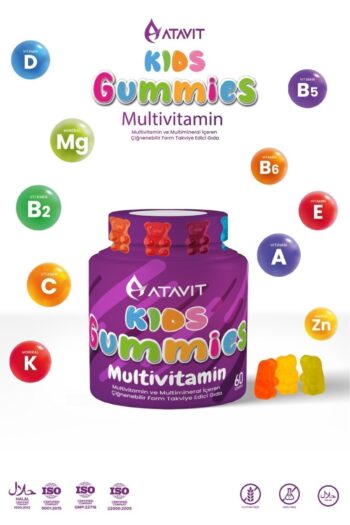 Atavit Multivitamin A,C,E,D3,B3.B5.B6.B12.Biotin,İyot Gummıes Kids