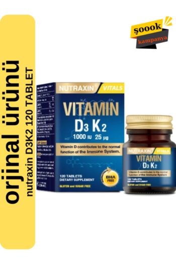 Nutraxin D3K2 120 Tablet - 1000 Iu D3 Vitamini, 25 Mcg K2 Vitamini