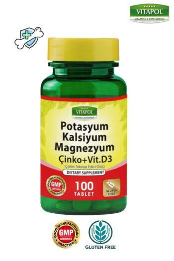 Vitapol Potasyum Kalsiyum Magnezyum Çinko D3 100 Tablet