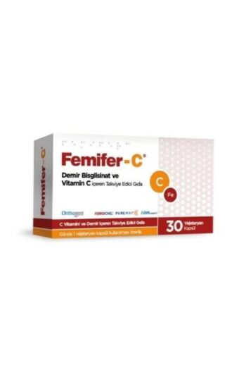 Orthogen Femifer-C Demir Bisglisinat Ve Vitamin C İçeren Takviye Edici Gıda 30 Vejeteryan Kapsül