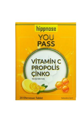 Hippnose Youpass Vitamin C & Çinko Ve Propolis İçeren 20 Efervesan Tablet