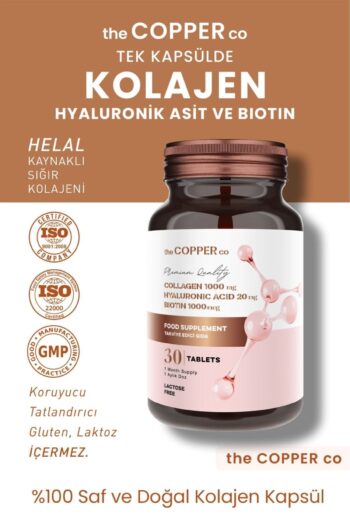 The Copper Co Kolajen, Resveratrol ve Hyaluronik Asit İçeren Yüksek Kalite Tablet (1000 mg)