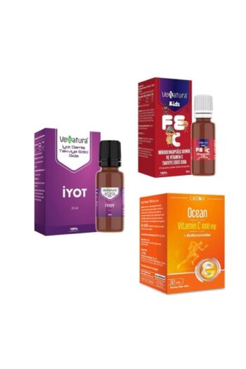 Venatura Iyot 25 Ml 150 Mg + Çocuklar Için Demir Ve C Vitamin Destek + Ocean Vitamin C 1000 Mg 30 Tablet