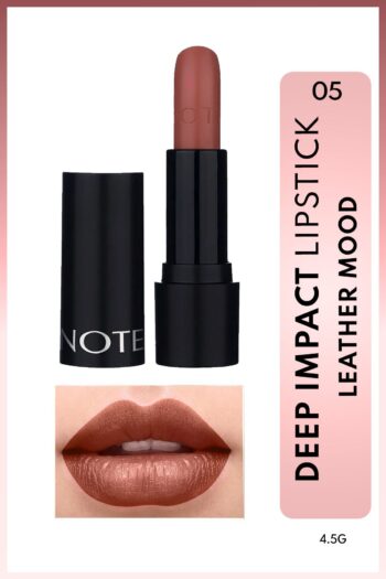 Note Cosmetics Deep Impact Lipstick Kremsi Dokulu Yarı Parlak Ruj 05 Leather Mood - Kahverengi