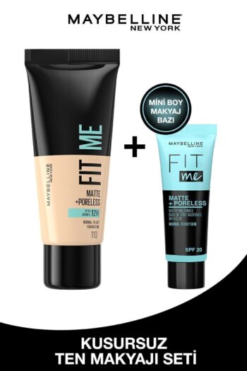 Maybelline New York Fit Me Matte+poreless Fondöten 110 Porcelain & Matlaştırcı Mini Makyaj Bazı Avantajlı Set