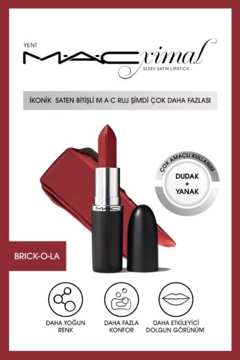 Mac Macximal Sleek Satin Lipstick Ikonik Saten Bitişli Ruj-brıck-o-la 3.5gm