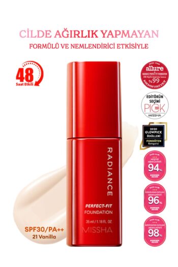Missha Uzun Süre Kalıcı, Mat Bitişli Fondöten Radiance Perfect Fit Foundation (No.21 Vanilla) SPF30+/PA+++