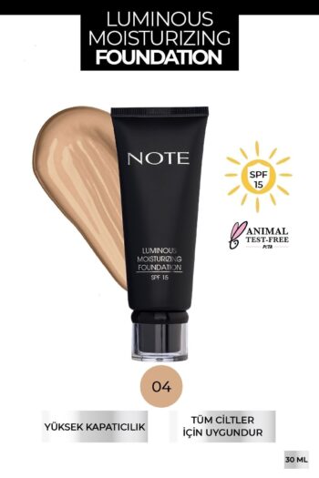 Note Cosmetics Luminous Moisturizing Spf 15 Nemlendirici Etkili Parlak Bitişli Fondöten - 04 Sand