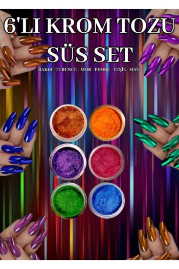 TNL Krom Toz Kalıcı Oje Nail Art 6 Lı Set Tırnak Süsleme