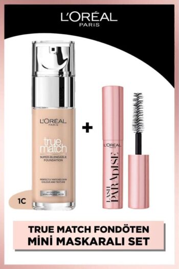 L'Oreal Paris True Match Bakım Yapan Fondöten - 1C Soğuk Alt Ton & Mini Paradise Maskara 4.7 ML