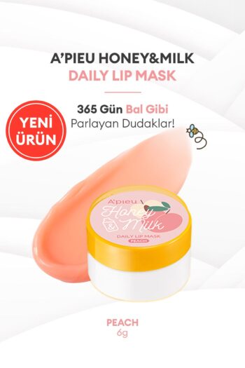 Missha Bal ve Süt Özlü Besleyici Nemlendirici Dudak Maskesi A'PIEU Honey & Milk Daily Lip Mask (Peach)
