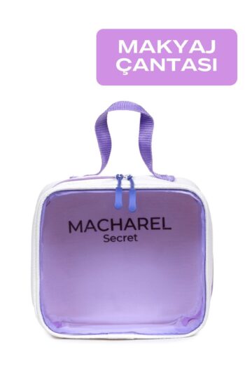Macharel Secret Cilt Bakım Ve Makyaj Çantası Taşınabilir Şeffaf Büyük Boy Lila