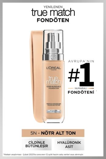 L'Oreal Paris True Match Bakım Yapan Fondöten - 5N Nötr Alt Ton